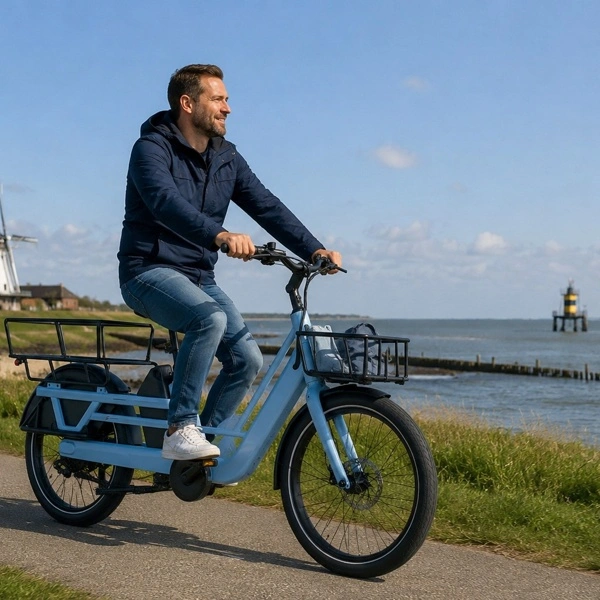 Longtail fiets met 2 batterijen
